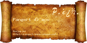 Pangert Ámos névjegykártya
